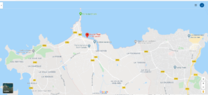 Osélo plan d'accès plage de Saint Lunaire point de rendez-vous de la marche aquatique